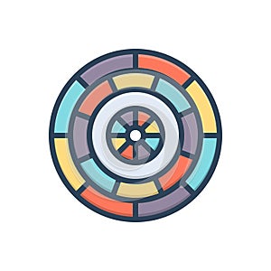 Color illustration icon for Bet, chance and poker