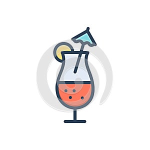 Color illustration icon for Beverages, quencher and drink