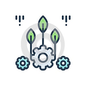 Color illustration icon for Biomechanic, bioscience and medical