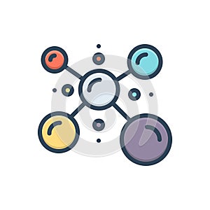 Color illustration icon for Biophysics, physicist and biosensors