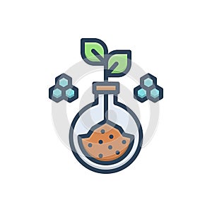 Color illustration icon for Biotechnology, bioscience and laboratory