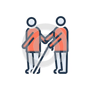 Color illustration icon for Blind, sightless and disabled