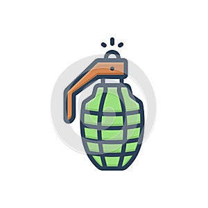 Color illustration icon for Bomb, dynamite and danger