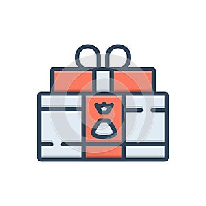 Color illustration icon for Bonus, salary and rewarding