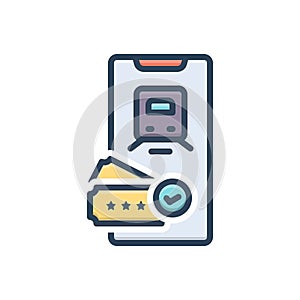 Color illustration icon for Bookings, ticket and travel