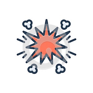 Color illustration icon for Boom, reverberation and burst
