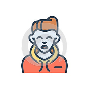 Color illustration icon for Boy, lad, youngster