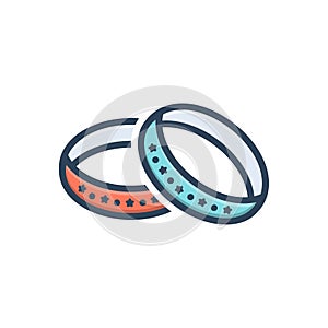 Color illustration icon for Bracelets, bangle and jewellery