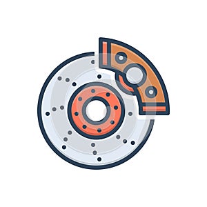 Color illustration icon for Brake, disc and repair