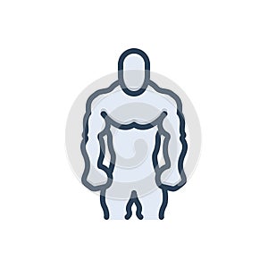 Color illustration icon for Broader, fitness and muscle