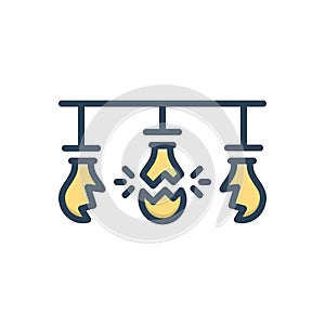 Color illustration icon for Broken, split and destroyed