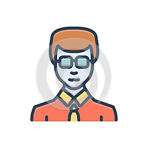 Color illustration icon for Businessman, entrepreneur and zippy