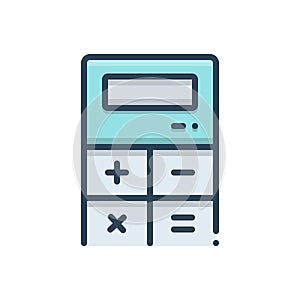 Color illustration icon for Calculator, estimate and teller