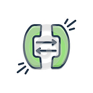 Color illustration icon for Call  forwarding, phone and communication