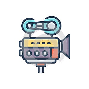 Color illustration icon for Camcorders, movie and video