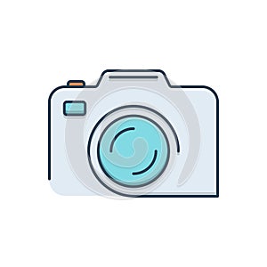 Color illustration icon for Camera, photograph and snapshot