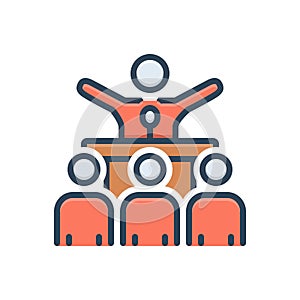 Color illustration icon for Campaigning, voting and member