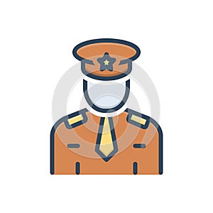 Color illustration icon for Captain, skipper and master