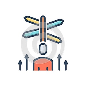 Color illustration icon for Careers, path and way