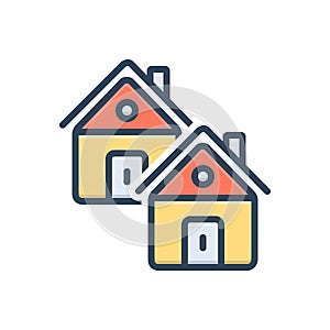 Color illustration icon for Casa, cottage and domicile