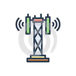 Color illustration icon for Cellular, antenna and broadcast