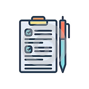 Color illustration icon for Census, census record and data