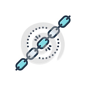 Color illustration icon for chain, hyperlink and protection