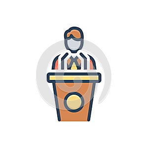 Color illustration icon for Chairman, president and dean