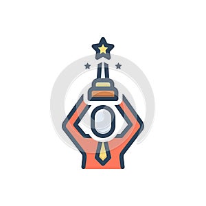 Color illustration icon for Champion, winner and conqueror