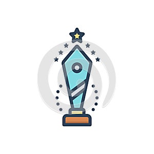 Color illustration icon for Champion, winner and trophy