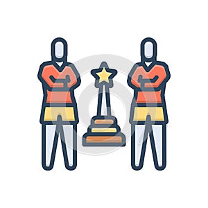 Color illustration icon for Championships, winner and trophy