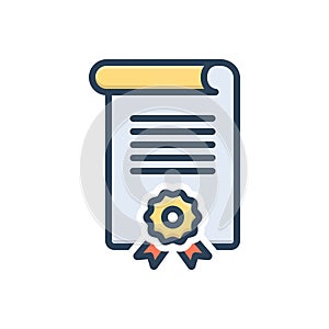 Color illustration icon for Charter, authority and authorization