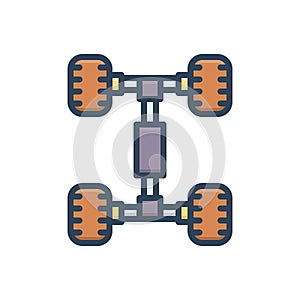 Color illustration icon for Chassis, undercarriage and frame