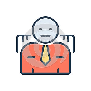Color illustration icon for Chief, boss and executive