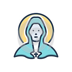 Color illustration icon for Christina, christian and church