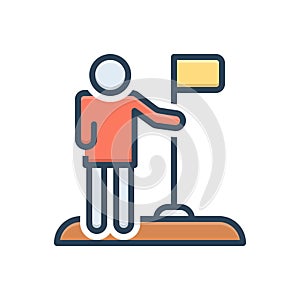 Color illustration icon for Citizen, citizenry and townsman