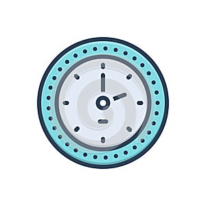 Color illustration icon for Clock, watch and timer