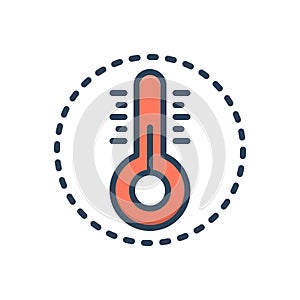 Color illustration icon for Cold, lagging and thermometer