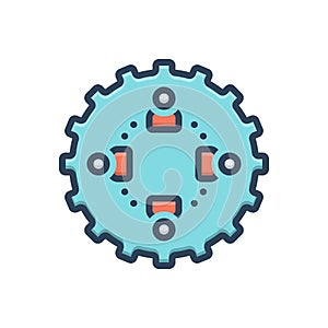 Color illustration icon for Collaboration, copartnership and teamwork