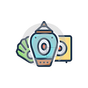 Color illustration icon for Collectables, gather and save
