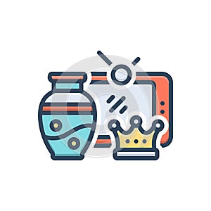 Color illustration icon for Collectible, collectibles and annals