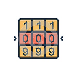 Color illustration icon for Combination, match and decrypt