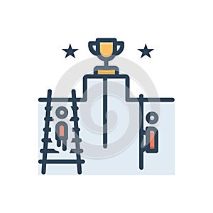 Color illustration icon for Competition, reactance and match
