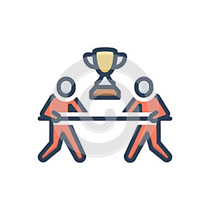 Color illustration icon for Competition, rivalry and championship