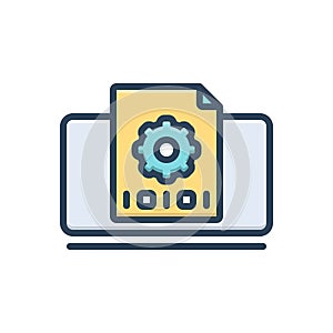 Color illustration icon for Compiler, browser and app