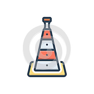 Color illustration icon for Cone, barrier and hindrance