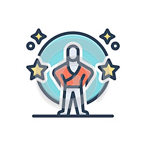 Color illustration icon for Confidence, trust and success