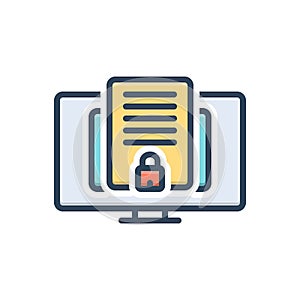 Color illustration icon for Confidentiality, secrecy and mystery