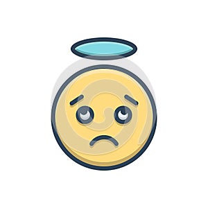 Color illustration icon for Confused, distressing and gloomy