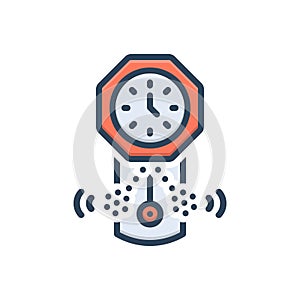 Color illustration icon for Consecutive, clock and continuously